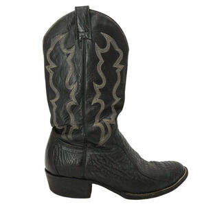 Cowtown Black Bullhide Vintage Handmade Exotic Skin Western Cowboy Boots- Men's